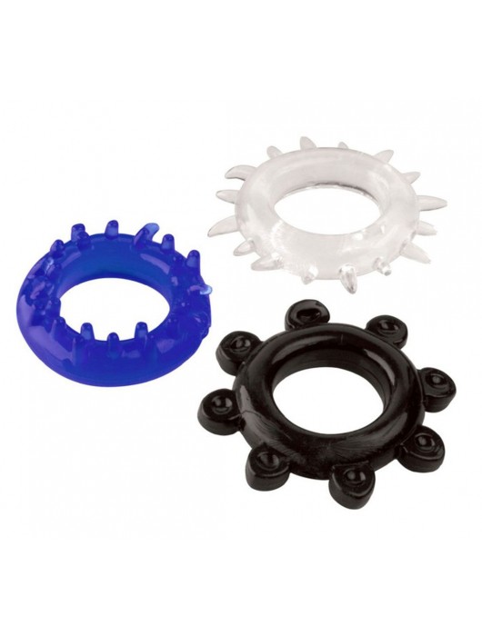 Набор из 3 эрекционных колец разного цвета и рельефа - Boys of Toys - в Симферополе купить с доставкой