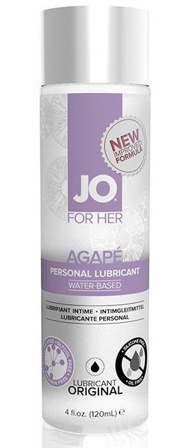 Женский лубрикант на водной основе JO AGAPE LUBRICANT ORIGINAL - 120 мл. - System JO - купить с доставкой в Симферополе