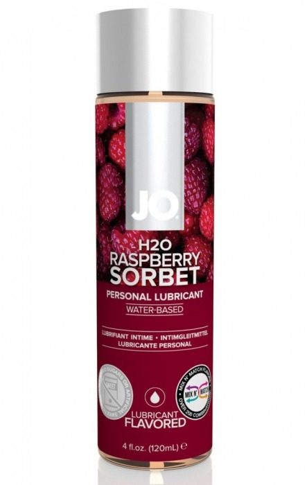 Лубрикант на водной основе с ароматом малины JO Flavored Raspberry Sorbet - 120 мл. - System JO - купить с доставкой в Симферополе