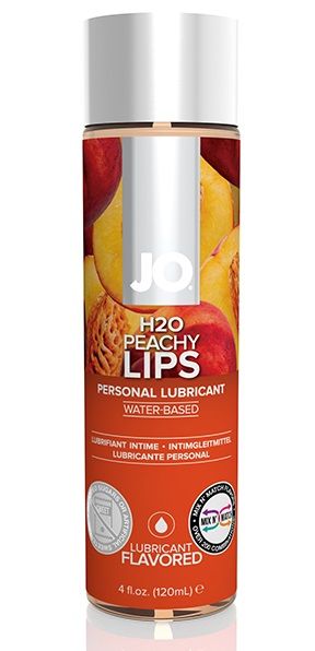 Лубрикант на водной основе с ароматом персика JO Flavored Peachy Lips - 120 мл. - System JO - купить с доставкой в Симферополе