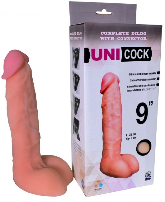 Фаллическая насадка Харнесс UNICOCK 9  - 24 см. - LOVETOY (А-Полимер) - купить с доставкой в Симферополе