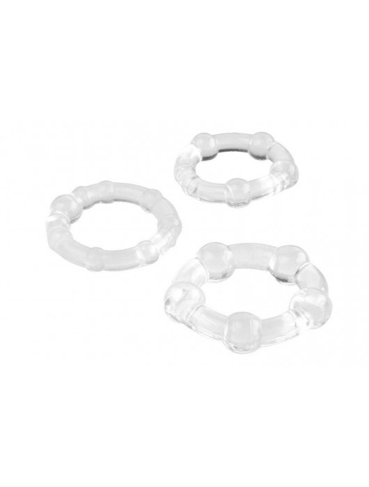 Набор из 3 прозрачных эрекционных колец с разным рельефом - A-toys - в Симферополе купить с доставкой