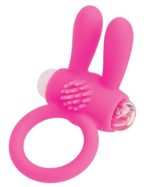 Розовое эрекционное виброкольцо A-toys с ушками - A-toys - в Симферополе купить с доставкой