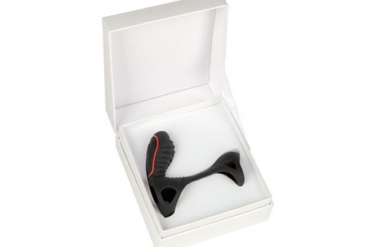 Чёрная насадка на фаллос Gladiator + LRS  с трехкнопочным пультом управления - Adrien Lastic - в Симферополе купить с доставкой