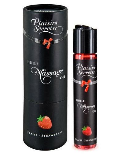 Массажное масло с ароматом клубники Huile de Massage Gourmande Fraise des Bois - 59 мл. - Plaisir Secret - купить с доставкой в Симферополе