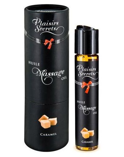 Массажное масло с ароматом карамели Huile de Massage Gourmande Caramel - 59 мл. - Plaisir Secret - купить с доставкой в Симферополе