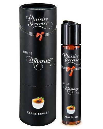 Массажное масло с ароматом крем брюле Huile de Massage Gourmande Creme Brulée - 59 мл. - Plaisir Secret - купить с доставкой в Симферополе