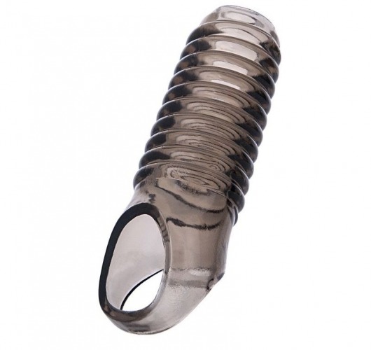 Дымчатая насадка с рёбрышками и подхватом мошонки ToyFa XLover - 12,5 см. - ToyFa - в Симферополе купить с доставкой
