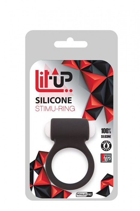 Чёрное эрекционное виброкольцо LIT-UP SILICONE STIMU RING 3 BLACK - Dream Toys - в Симферополе купить с доставкой