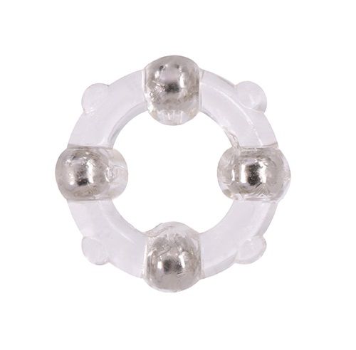 Эрекционное кольцо с 4 бусинами MENZSTUFF STUD RING CLEAR - Dream Toys - в Симферополе купить с доставкой