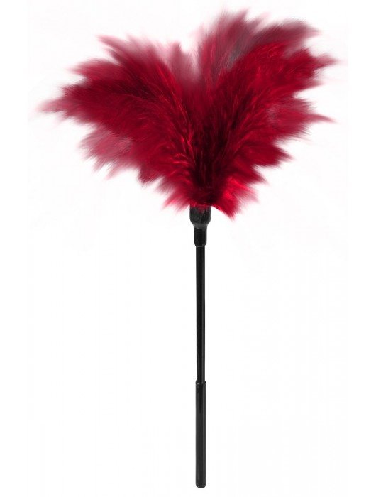 Пластиковая метелочка с красными пёрышками Small Feather Tickler - 32 см. - Blush Novelties - купить с доставкой в Симферополе