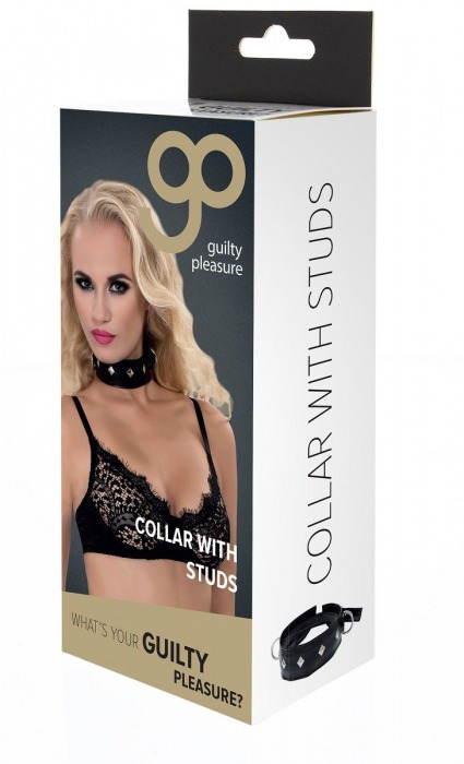 Полиуретановый ошейник с пуклями и D-кольцами Collar with Studs - Blush Novelties - купить с доставкой в Симферополе