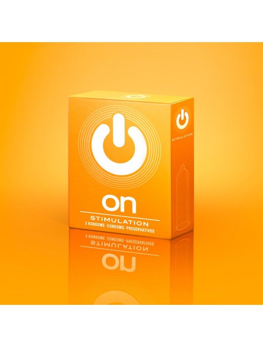 Презервативы ON) Stimulation с точками - 3 шт. - ON) - купить с доставкой в Симферополе