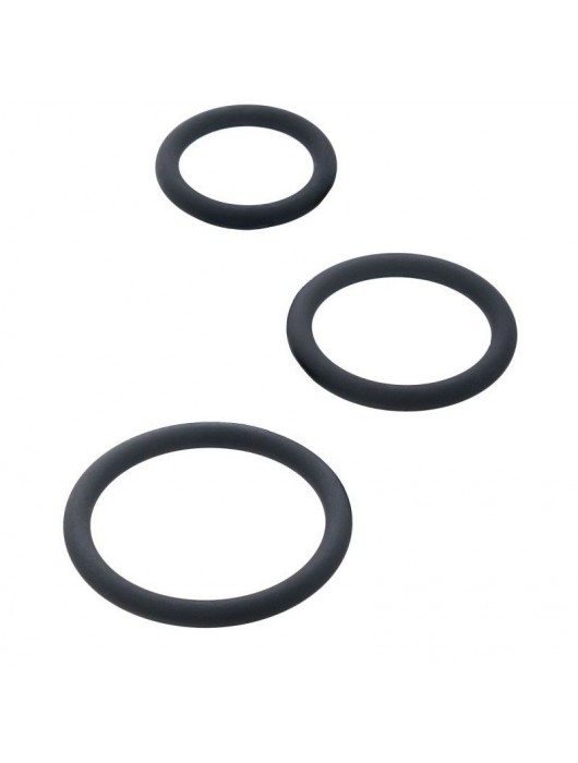 Набор из 3 чёрных эрекционных колец - ToyFa - в Симферополе купить с доставкой