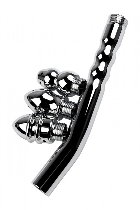 Металлический анальный душ с тремя насадками - ToyFa - купить с доставкой в Симферополе