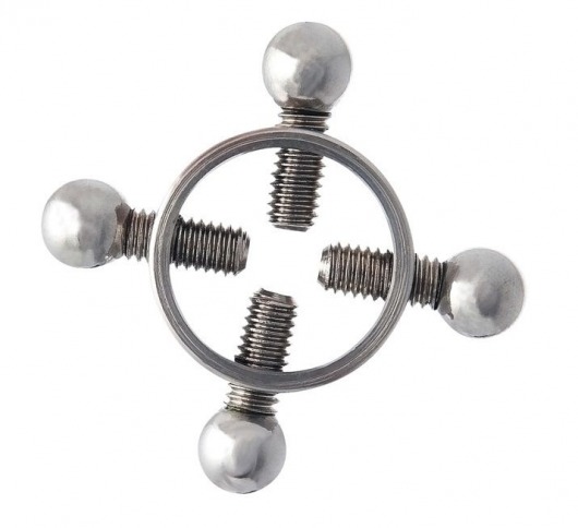 Серебристые зажимы для сосков на винтах - ToyFa - купить с доставкой в Симферополе