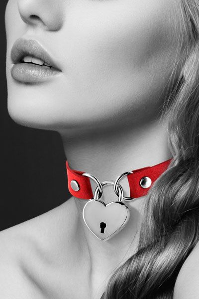 Красный чокер с замком в форме сердца - Bijoux Pour Toi - купить с доставкой в Симферополе