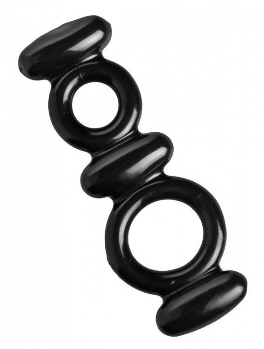 Двойное эрекционное кольцо Dual Stretch To Fit Cock and Ball Ring - XR Brands - в Симферополе купить с доставкой