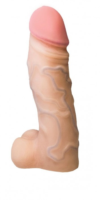 Реалистичная насадка с мошонкой REAL Standard - 15,5 см. - LOVETOY (А-Полимер) - купить с доставкой в Симферополе