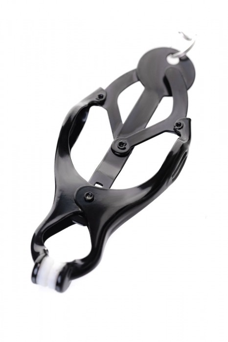 Черно-серебристые зажимы для сосков с кольцом для пениса TOYFA Metal - ToyFa - купить с доставкой в Симферополе