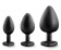 Набор черных анальных пробок с красным кристаллом-сердечком Bling Plugs Training Kit - Blush Novelties - купить с доставкой в Симферополе