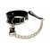 Черный ошейник с поводком из эко-кожи - БДСМ Арсенал - купить с доставкой в Симферополе